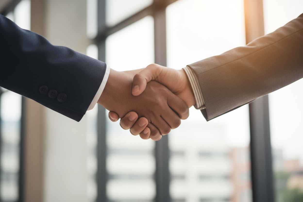 Without text shaking hands